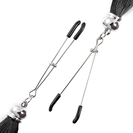 Зажимы на соски «Вилки» с кисточками из шелка